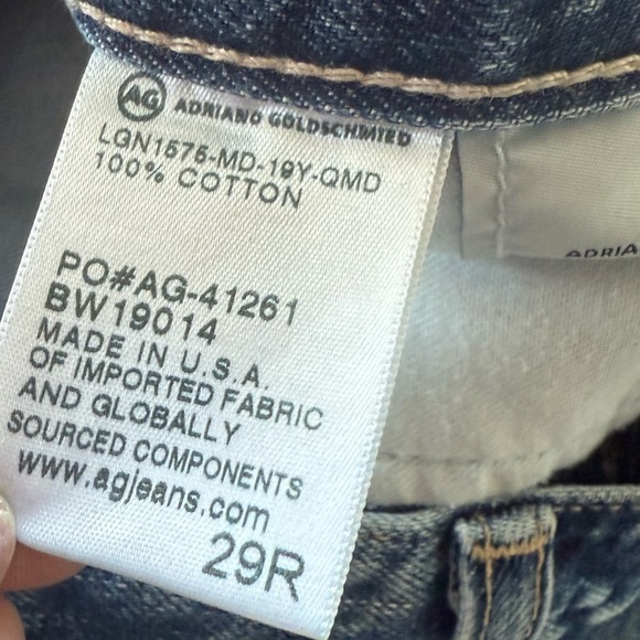 AG The Ex-Boyfriend Slouchy Slim Jean 19 Year Quilted Blue Mended Denim Women 29 - Picture 16 of 16